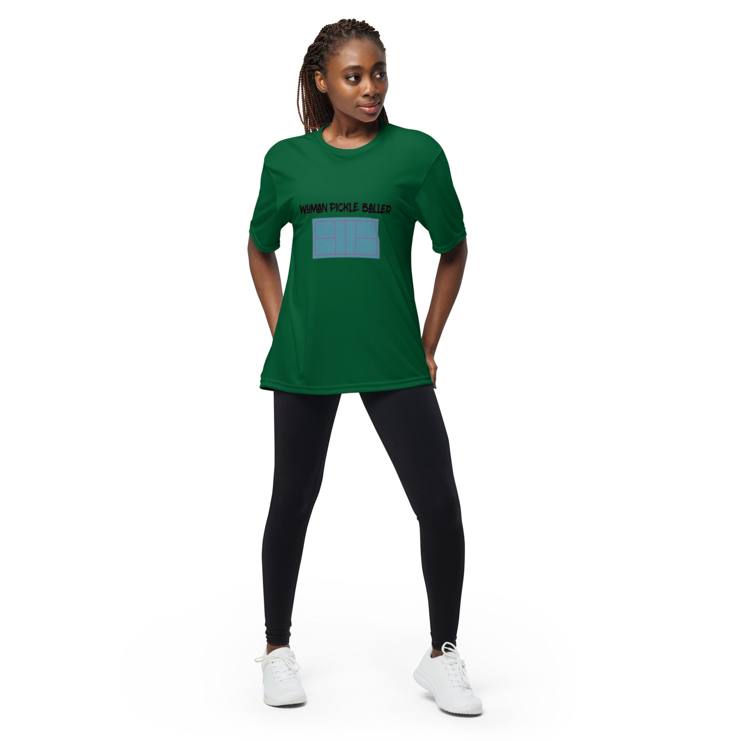 Woman Pickleballer - Unisex performance crew neck t-shirt