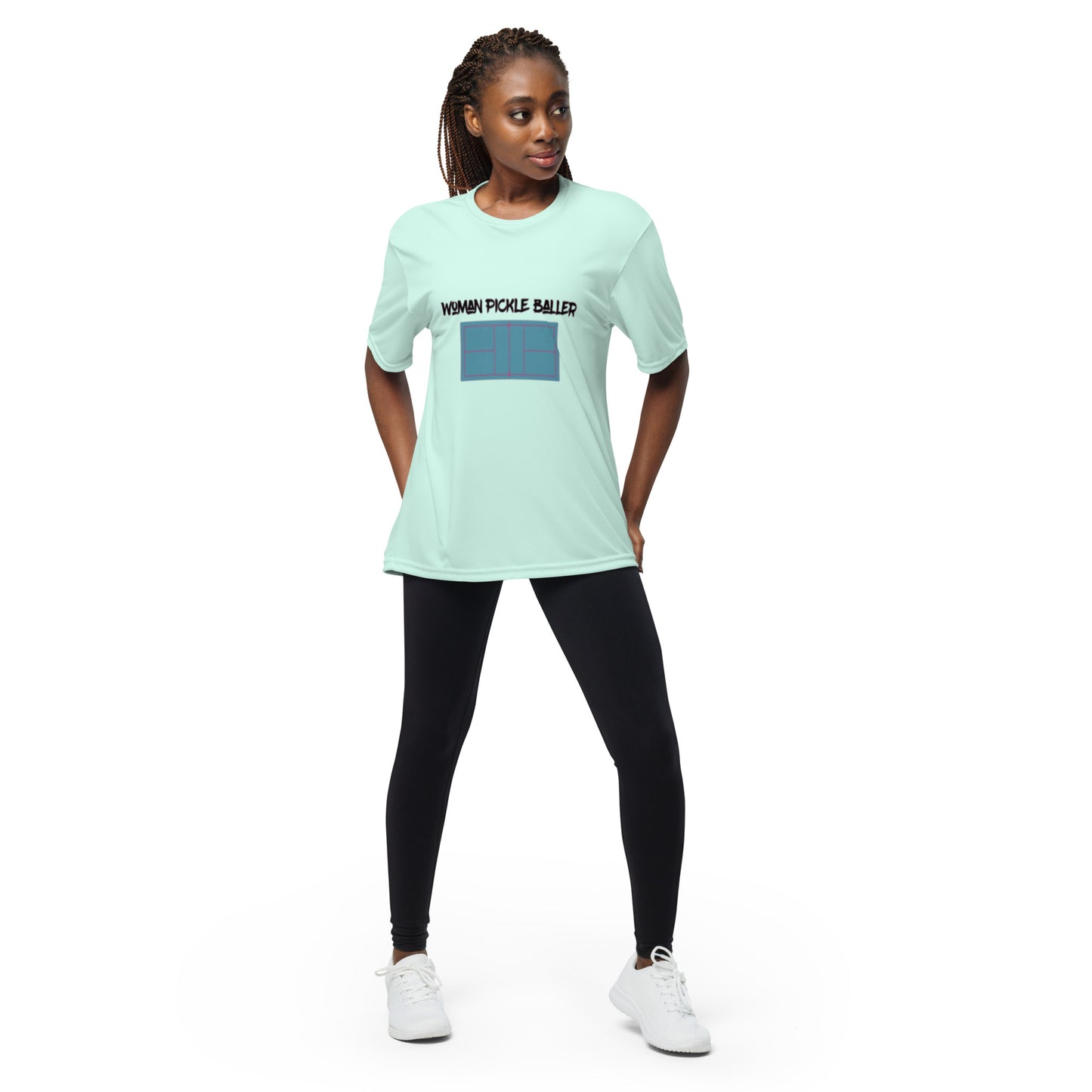 Woman Pickleballer - Unisex performance crew neck t-shirt