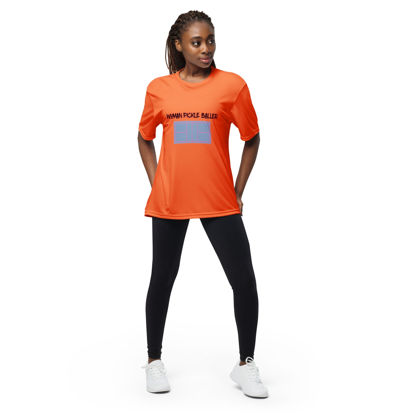 Woman Pickleballer - Unisex performance crew neck t-shirt