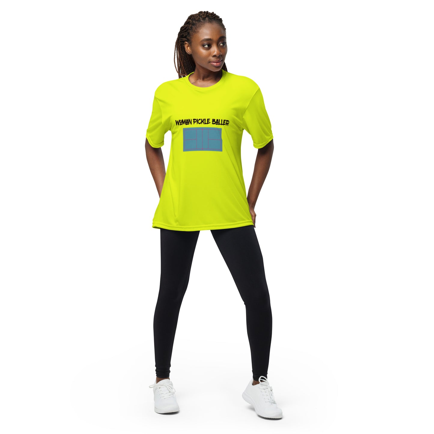Woman Pickleballer - Unisex performance crew neck t-shirt