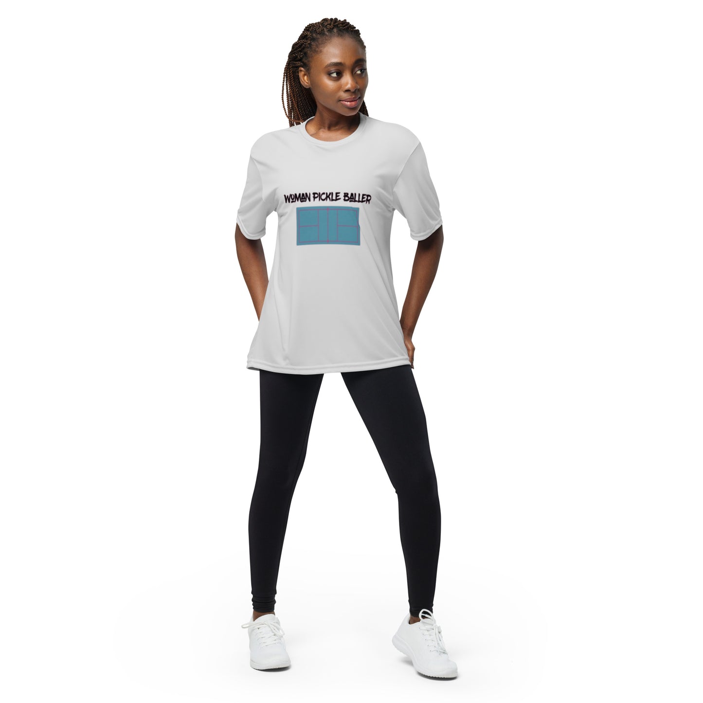 Woman Pickleballer - Unisex performance crew neck t-shirt