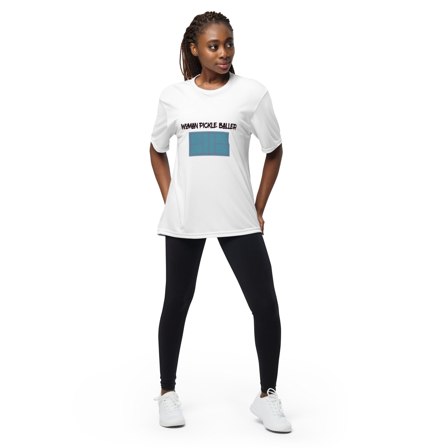Woman Pickleballer - Unisex performance crew neck t-shirt